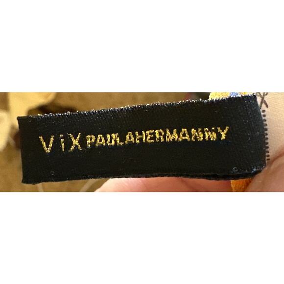 Vix by Paula Hermanny 100% silk abstract print sheer cover up tunic size small - Picture 5 of 6